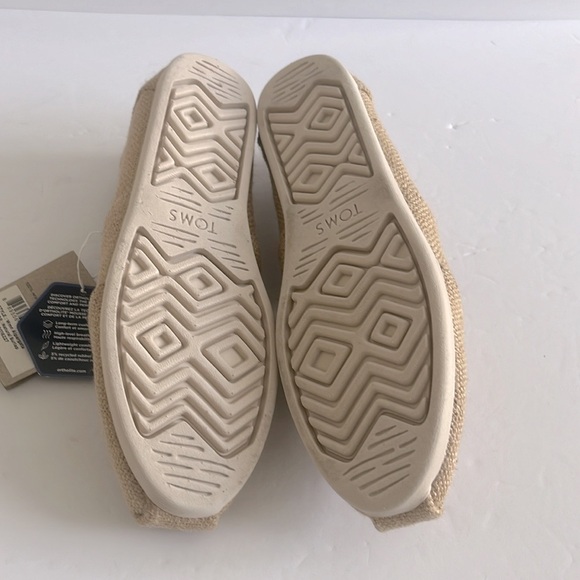 TOMS Shoes Women’s Alpargata Natural Burlap Jute  Slip On Sandals Size 9 NWT - Picture 8 of 8